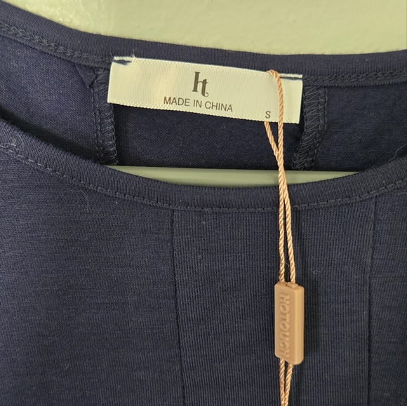 NWT HoTouch Navy Knit Dress Size Small - Picture 5 of 6